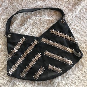 LARGE GENUINE BLACK LEATHER TOTE BAG